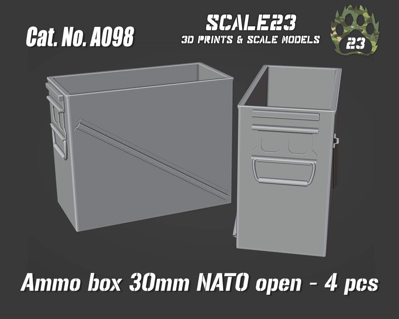 Ammo box 30mm NATO - open (4pc)