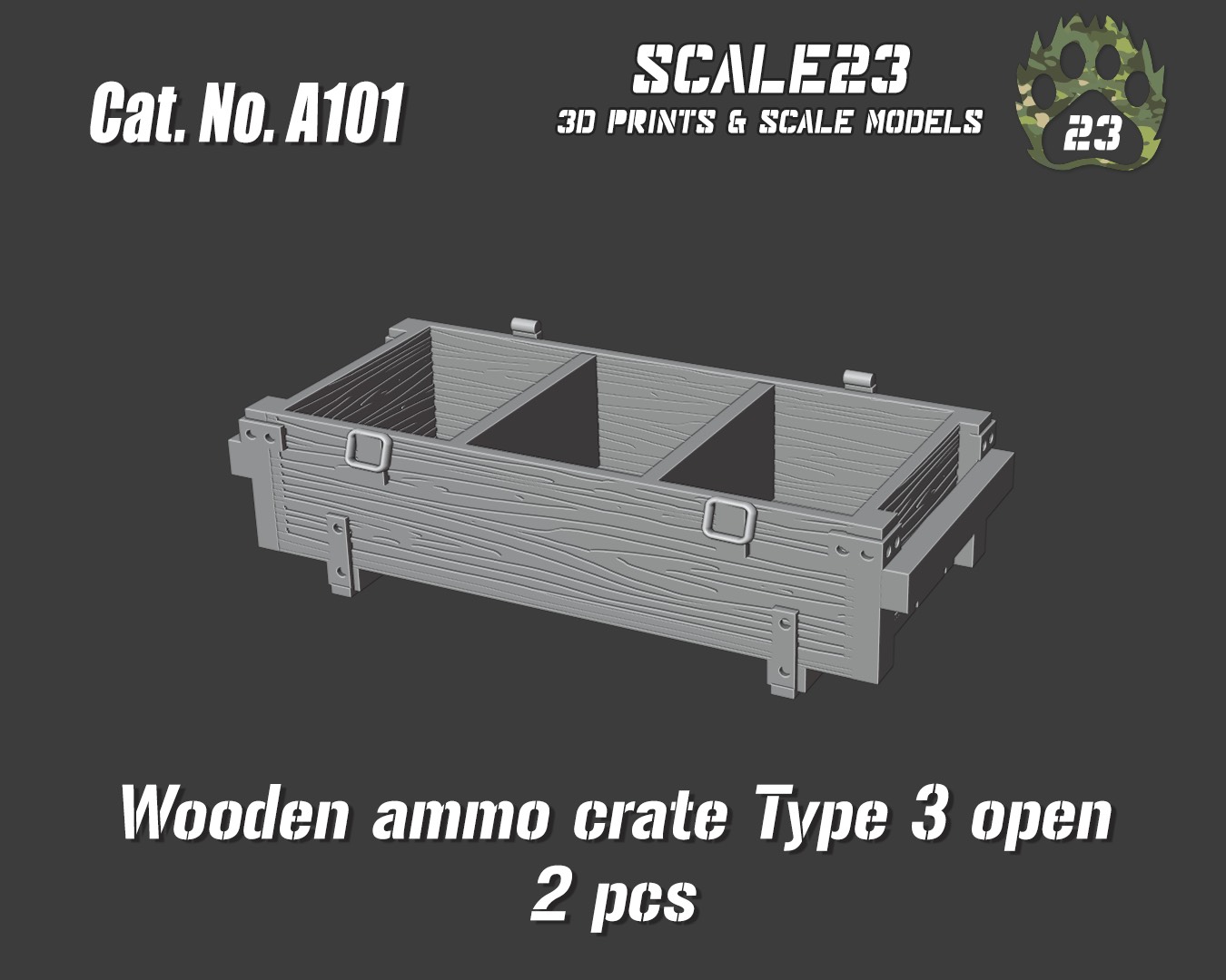 Wooden ammo crate - type 3 - open (2pc)