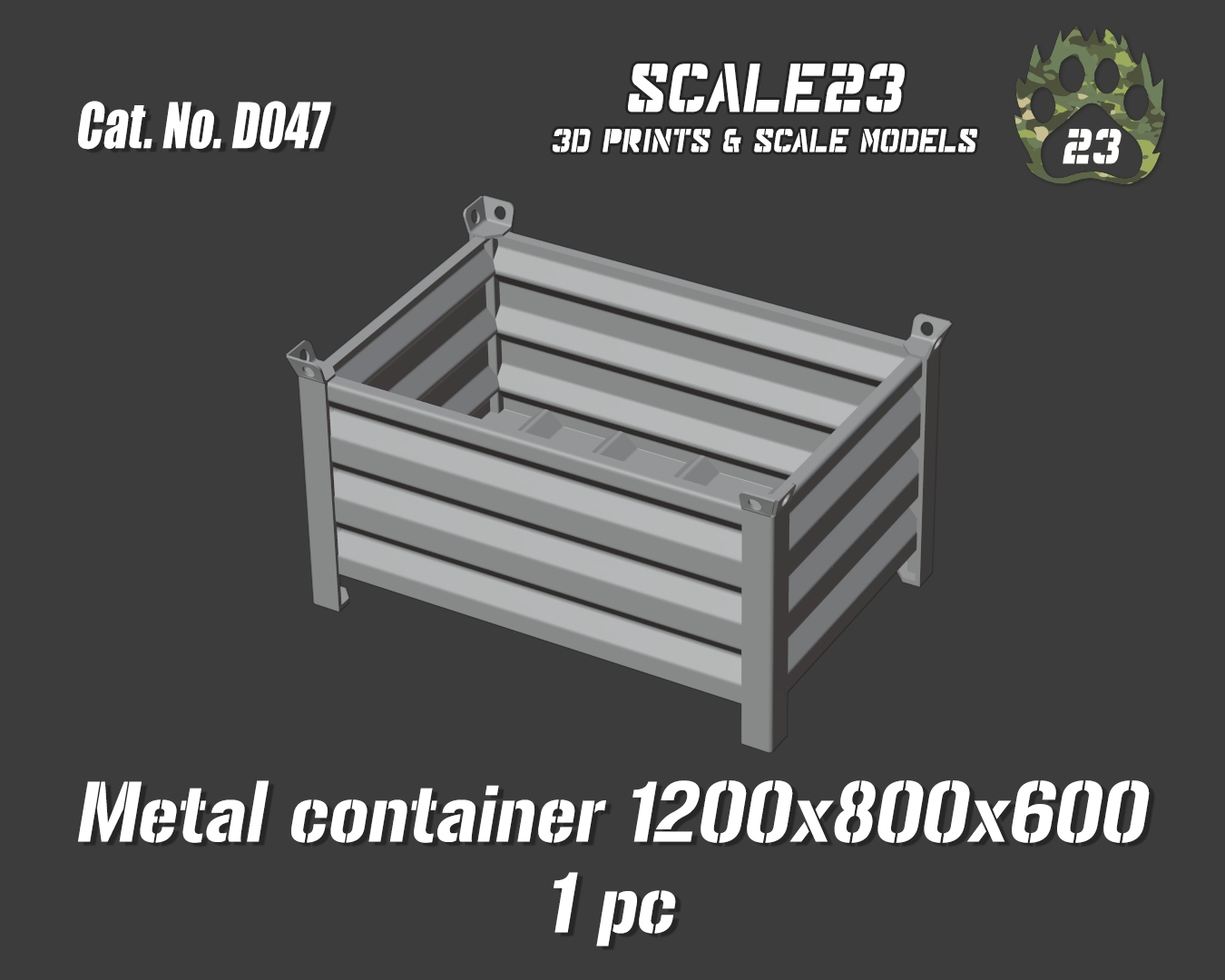 Metal container 1200x800x600mm