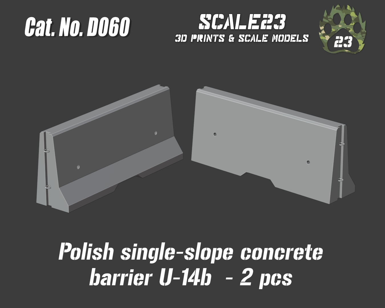 Polish concrete barrier - single-slope (2pc) - Click Image to Close