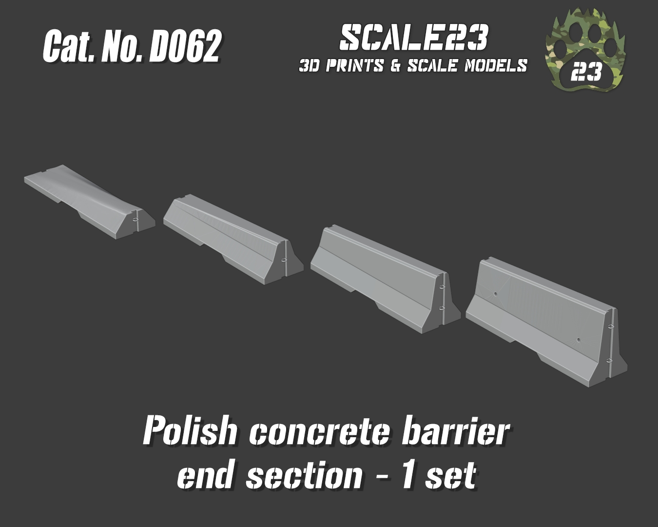 Polish concrete barrier ending section - Click Image to Close