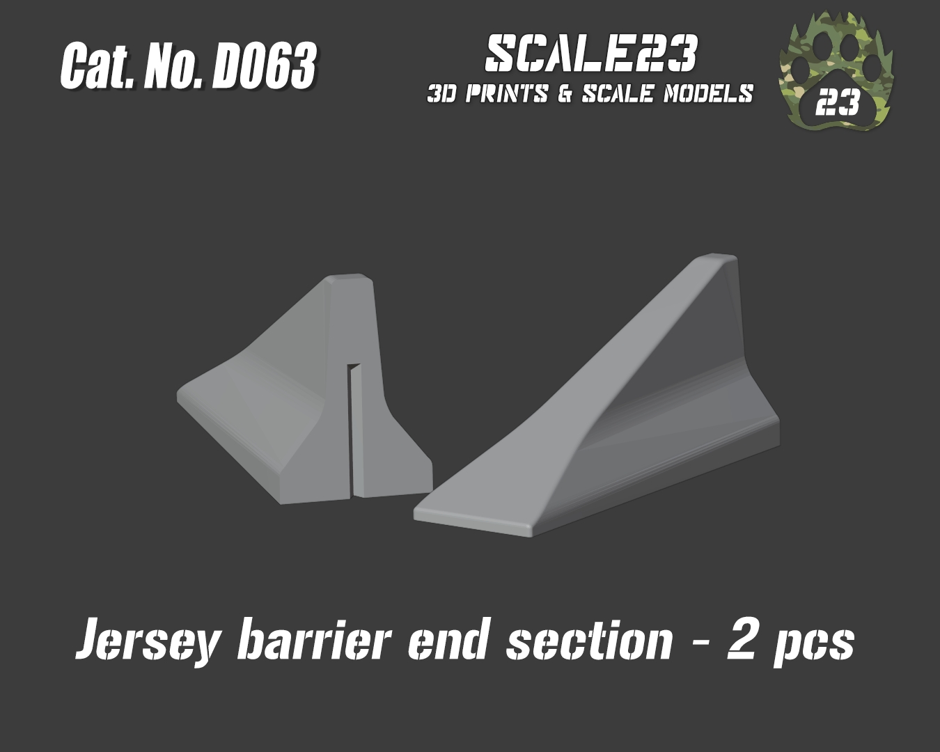 Jersey barrier ending section (2pc) - Click Image to Close