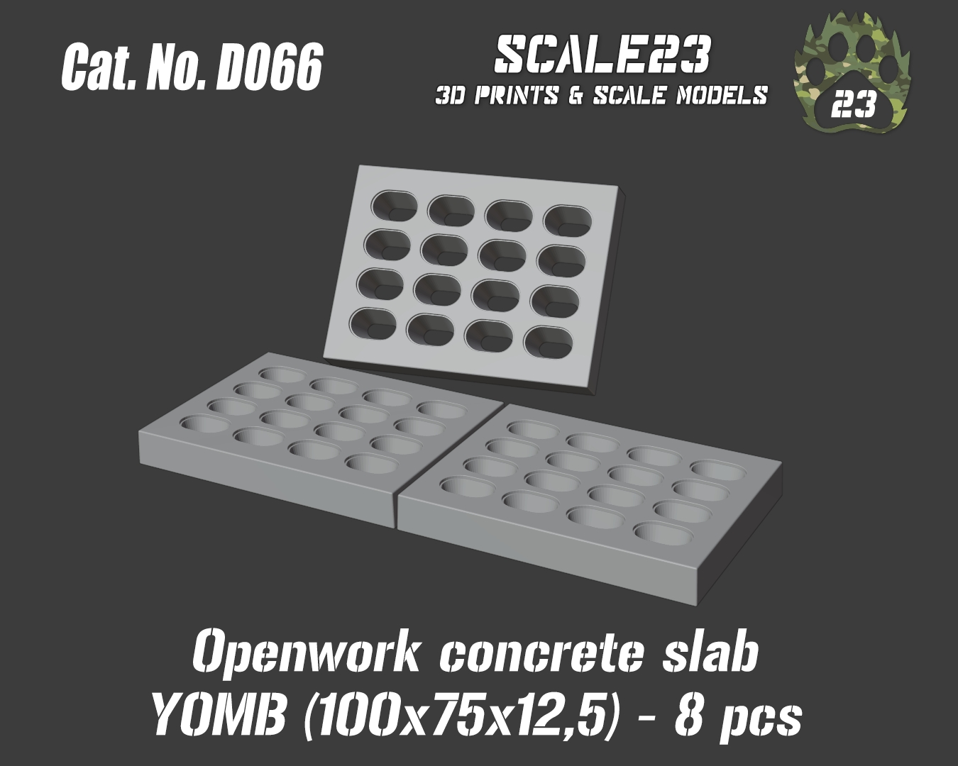 Openwork concrete slab YOMB 100x75x12,5 (8pc) - Click Image to Close