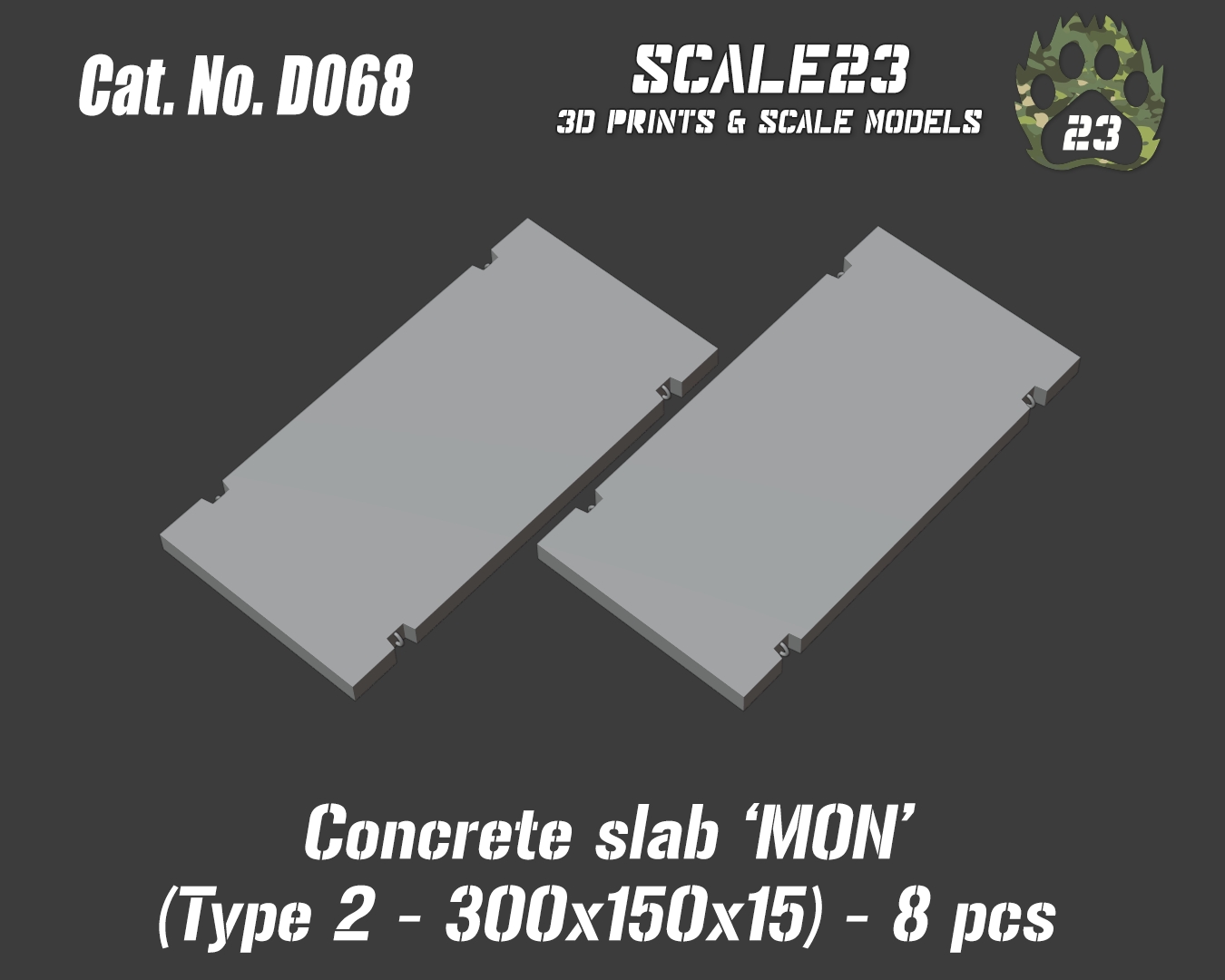 Concrete slab MON 300x150x15 - type 2 (8pc)