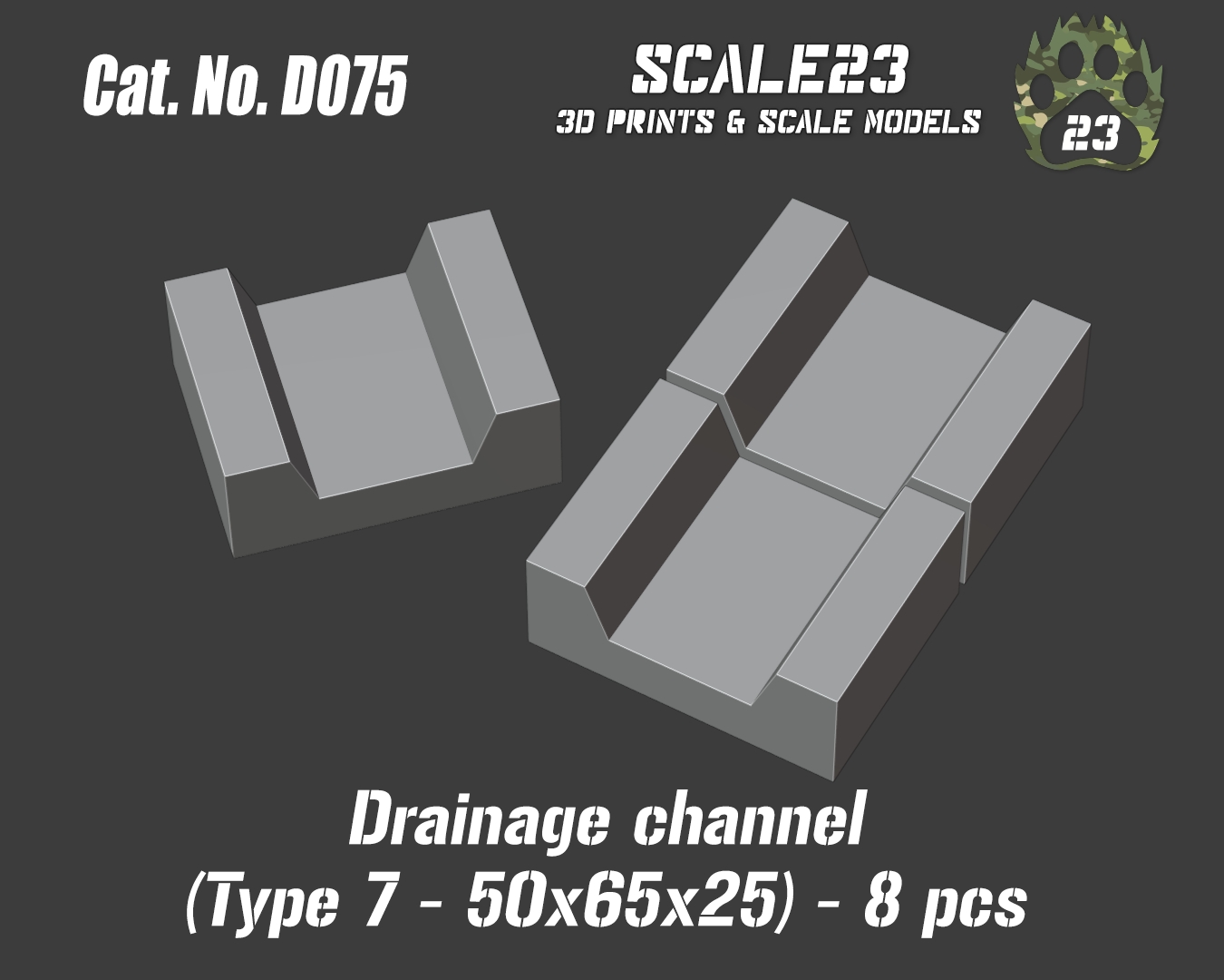 Drainage channel 50x65x25 (8pc)