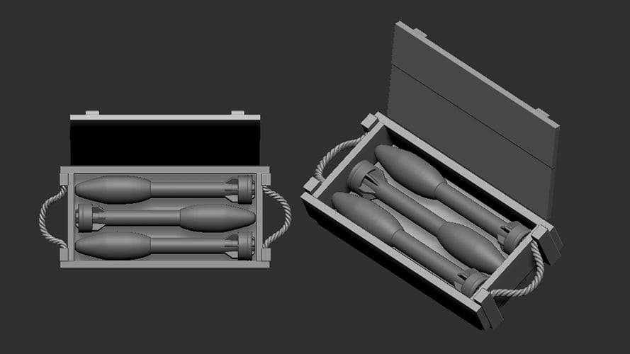 M20A Super Bazooka 3,5" rocket & wooden crate (3in1)