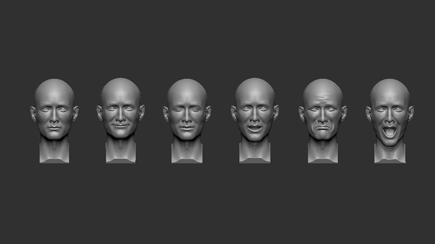 Male heads - set 2 (8pc)