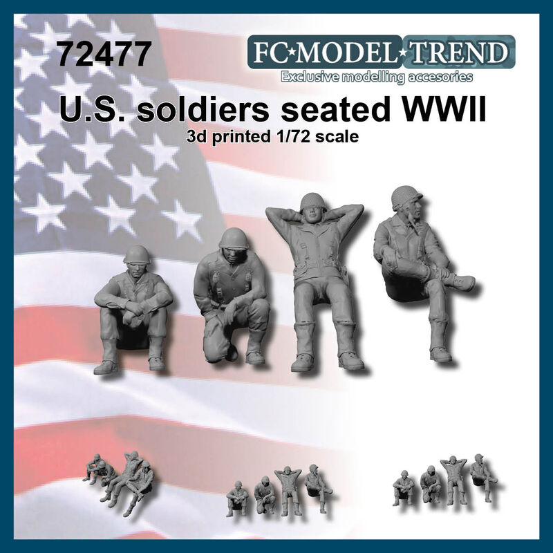 WW2 U.S. soldiers - seated - set 2