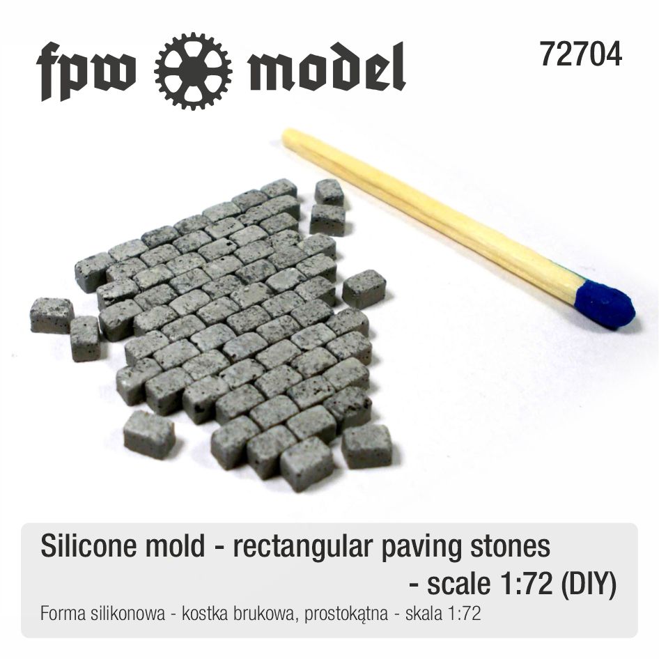 Silicone mould - rectangular paving stones