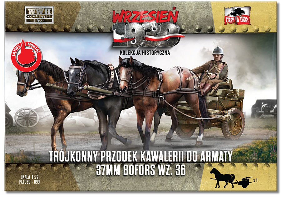 37mm Bofors w.36 three-horse cavalry carriage