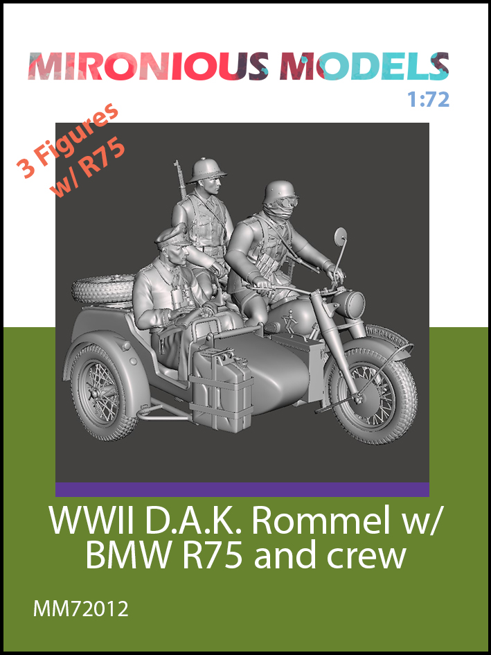 WW2 German DAK Rommel in BMW R75 - Click Image to Close