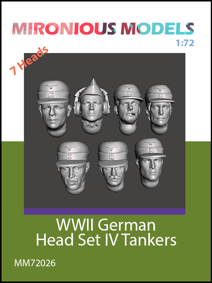 WW2 German Soldiers Heads - set 4