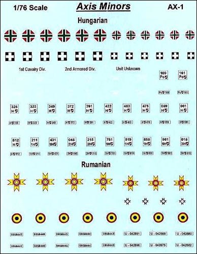 Axis AFV markings for Hungary and Rumania - Click Image to Close