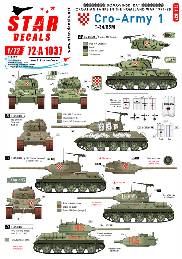 Croatian T-34/85 tanks - 1991-95