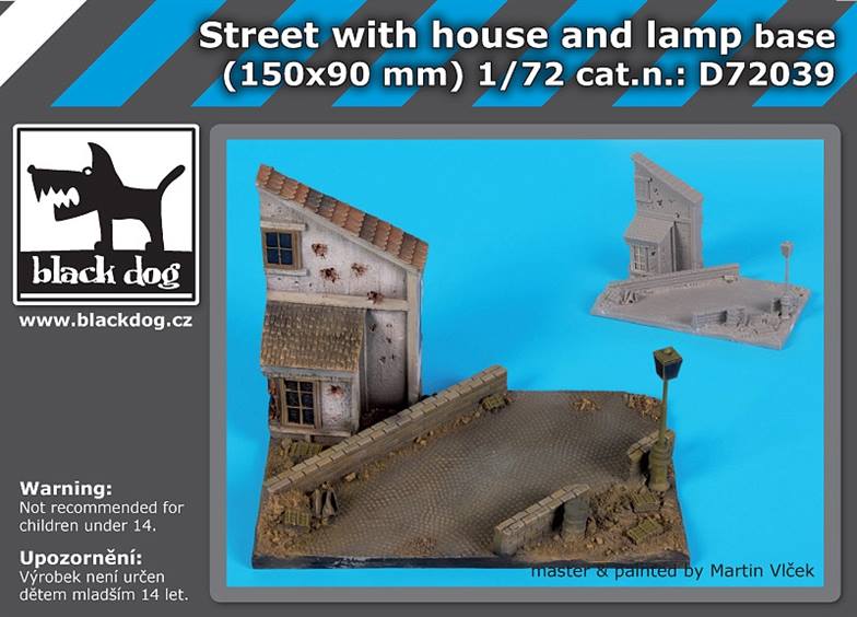 Street with house and lamp base (150x90mm)