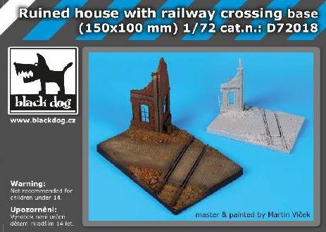 Ruined house with railway crossing (150x100 mm) - Click Image to Close