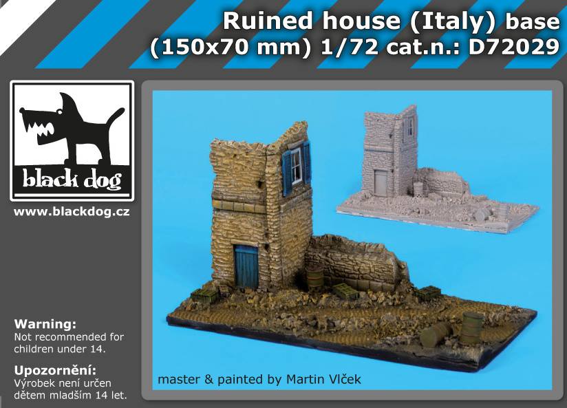 Ruined Italian house base (150x70mm)