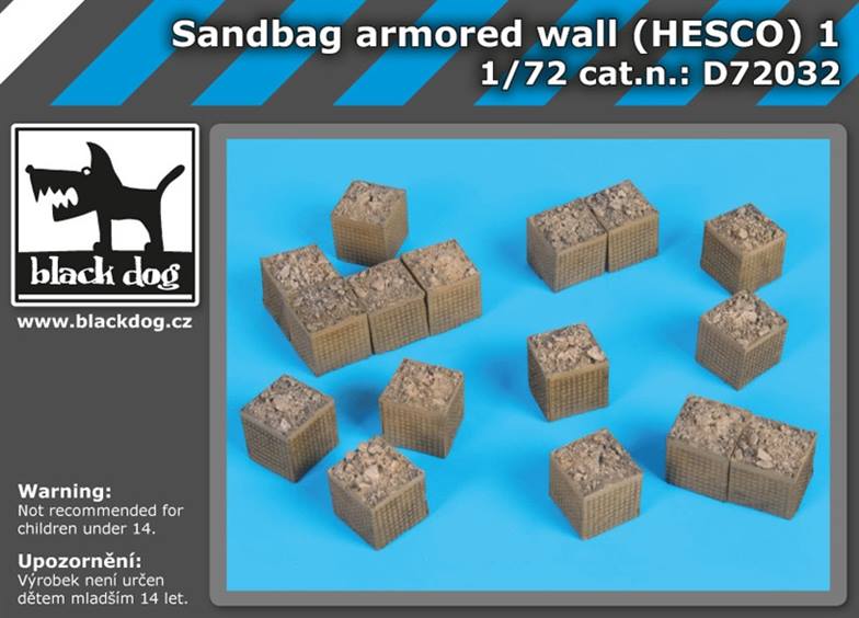 Sandbag armored wall (HESCO) - set 1