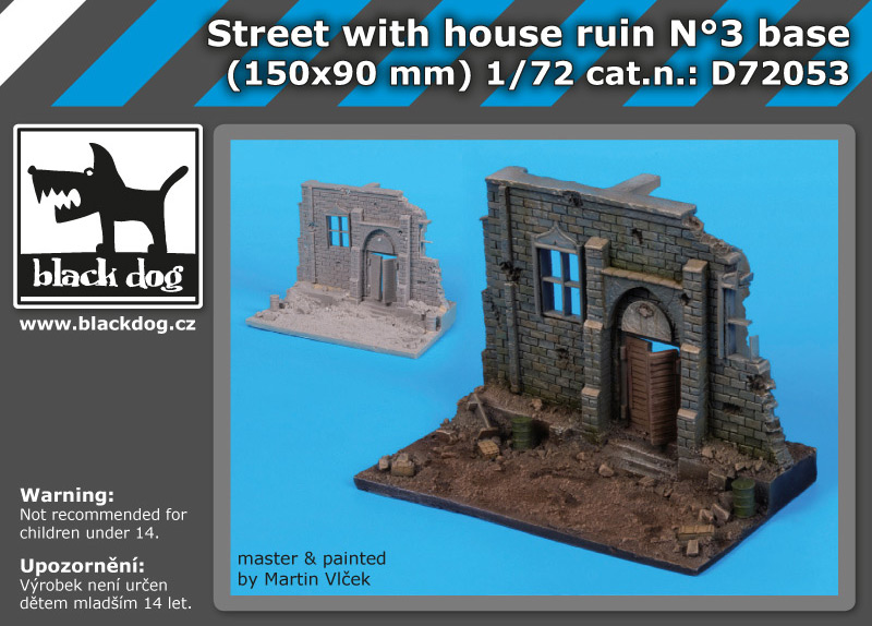 Street with house ruin - base No.3 (150x90mm) - Click Image to Close