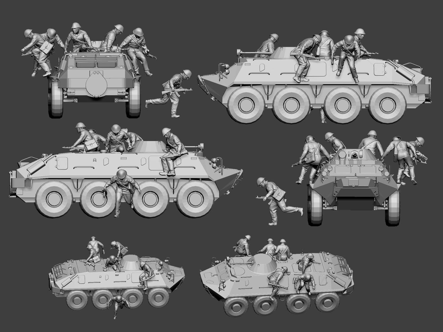 NVA motorziden infantry - leaving BTR