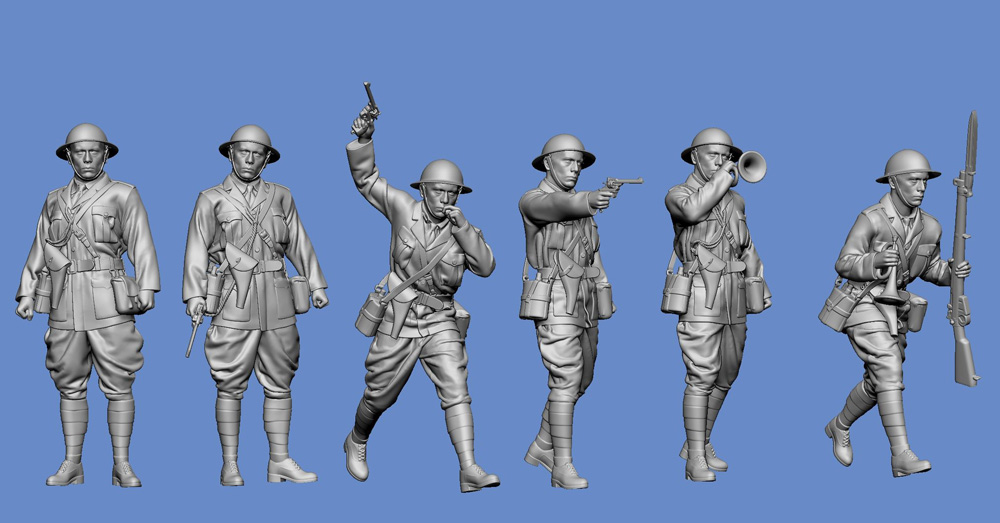 WW1 British infantry - officers - Click Image to Close