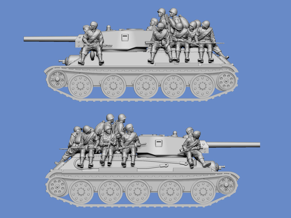 WW2 Soviet infantry - tank raiders - set 1 - Click Image to Close