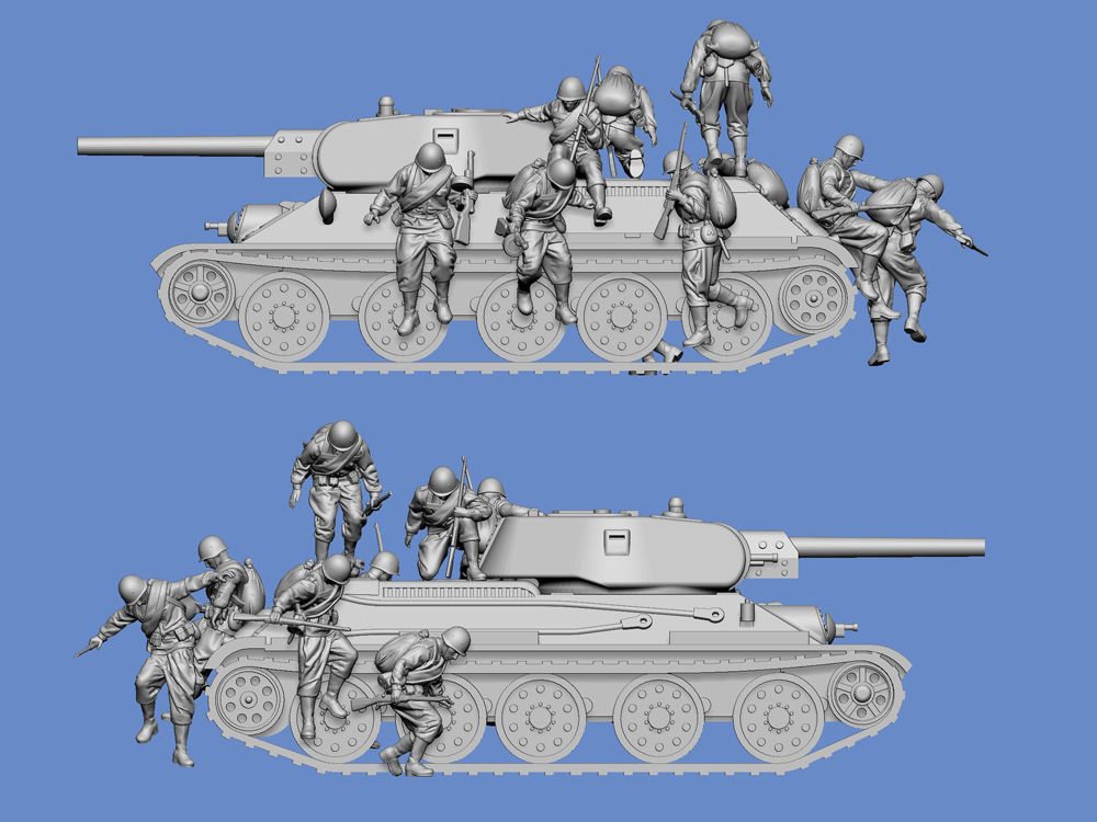 WW2 Soviet infantry - tank raiders - set 2
