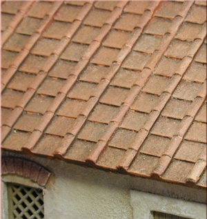 Roman roof panel - brick-red resin