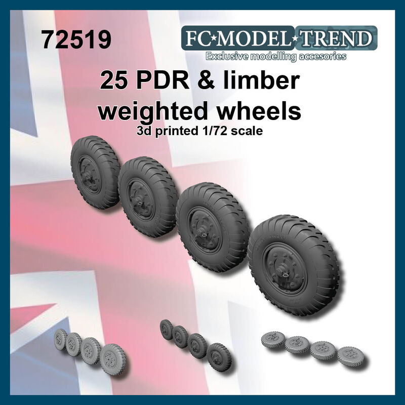 25 PDR gun & limber weighted wheels