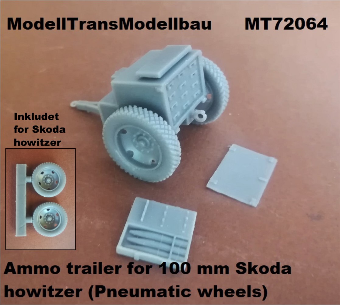 100mm Skoda 14/19 ammo trailer with DS wheels