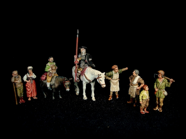 Don Quichotte & Sancho Panza & peasants - Click Image to Close