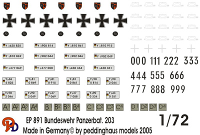 64  894 1/72 Decals Bundeswehr Panzerbat 