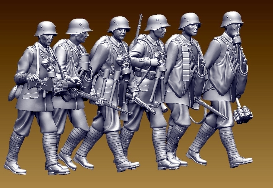 WW1 German Stormtroopers - marching