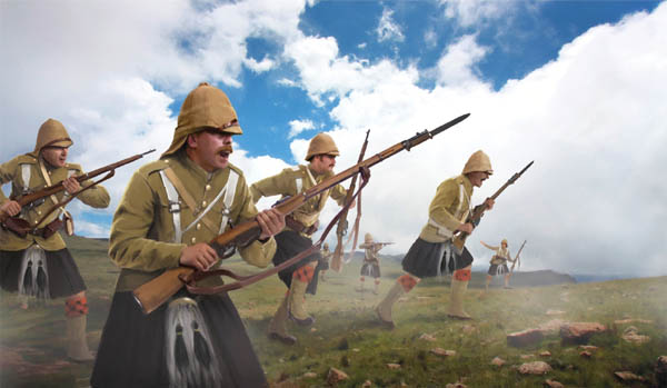 Anglo-Boer War Highlanders in Attack