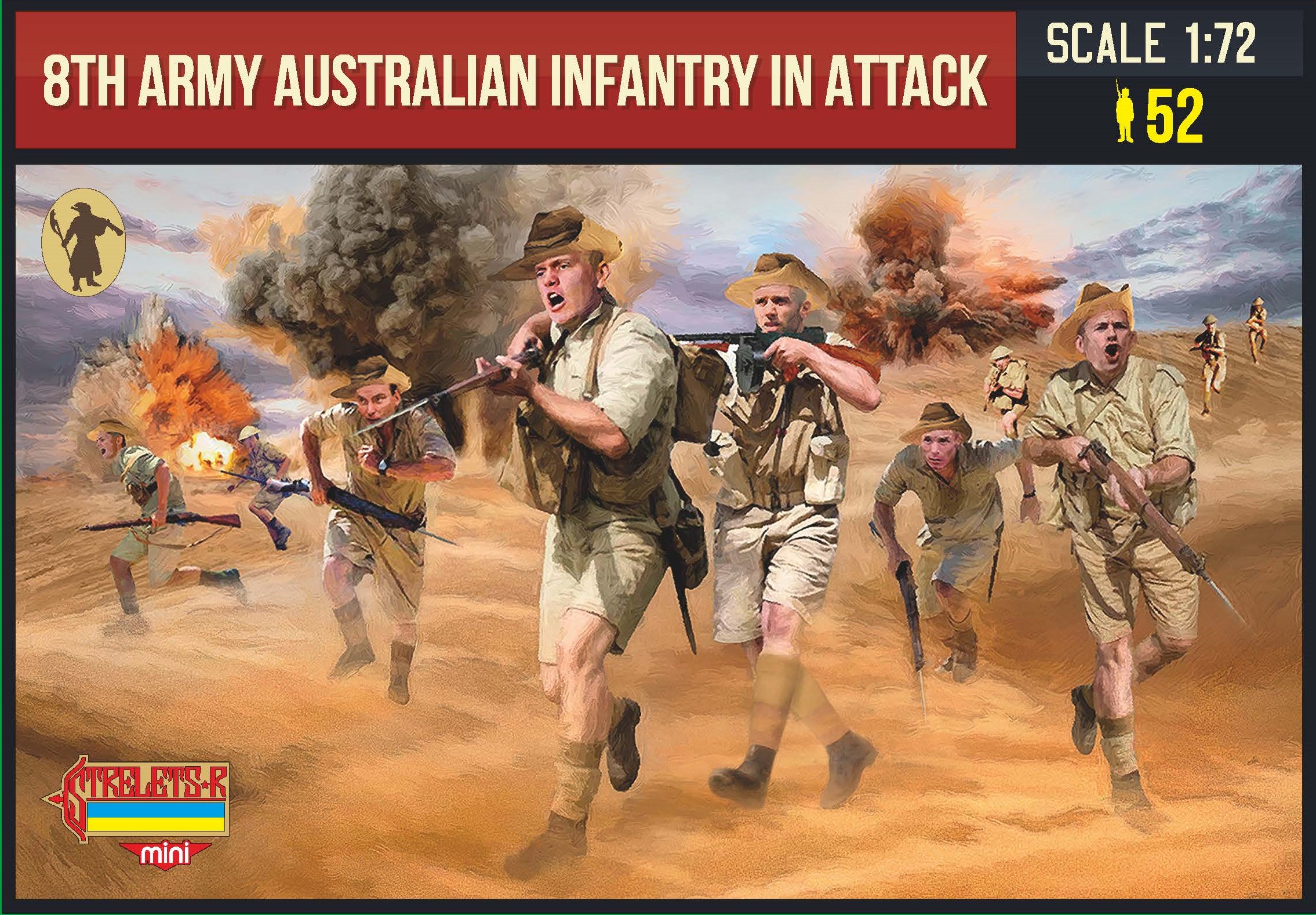 WW2 8th Army Australian Infantry in Attack