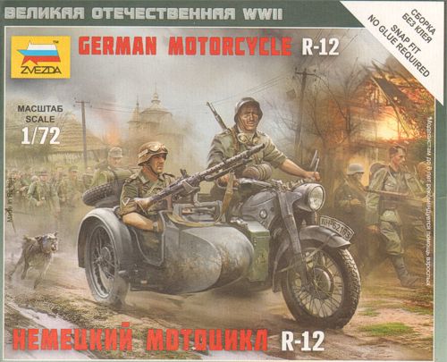 German Motorcycle R-12 with crew - Click Image to Close