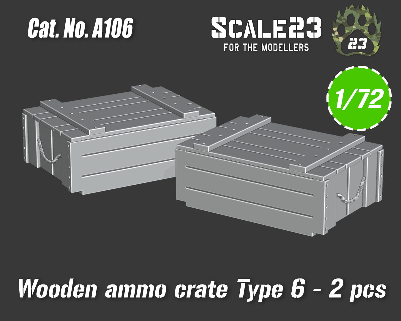 Wooden ammo crate - type 6 (2pc) - Click Image to Close