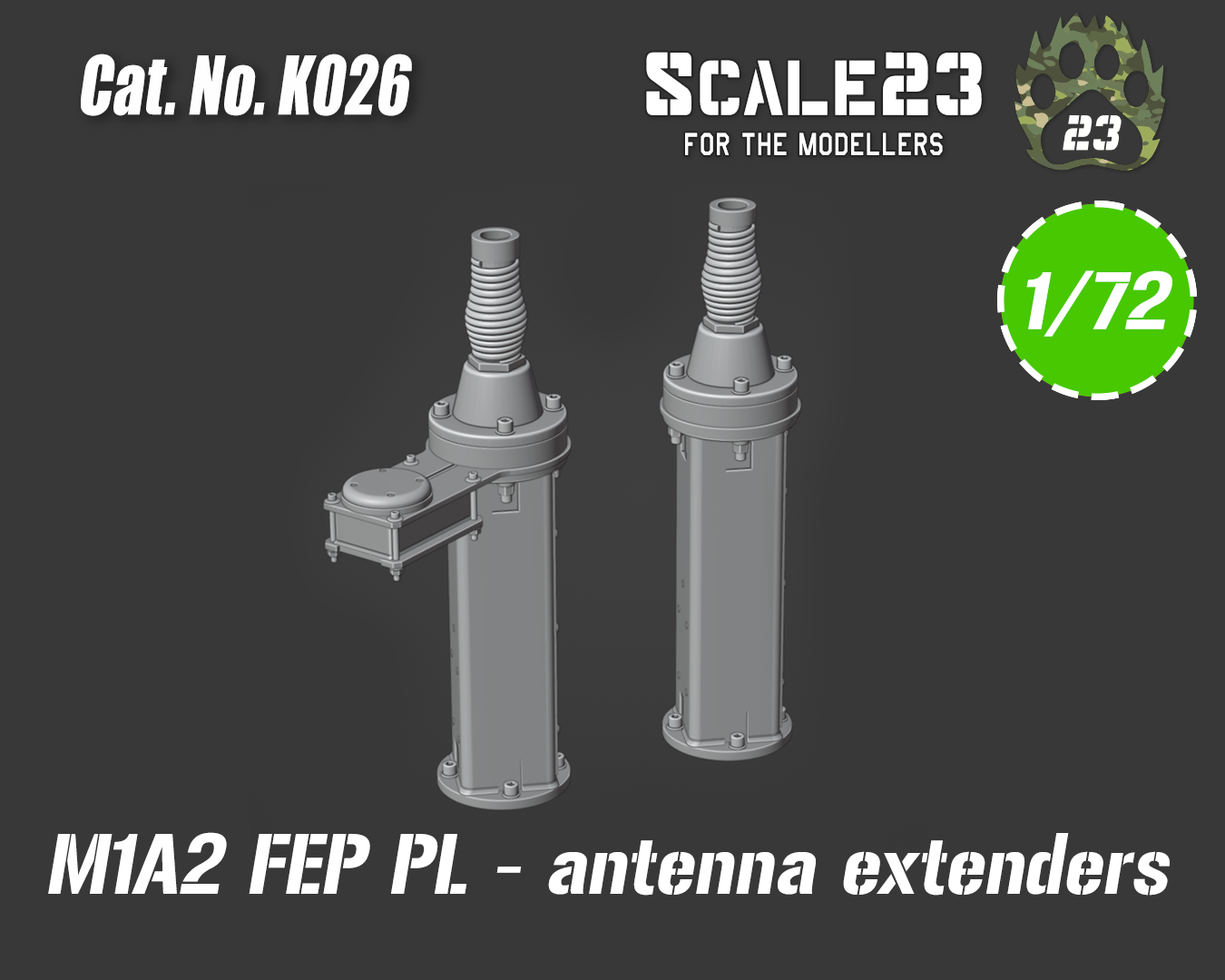 M1A1/A2 Abrams antenna base extender (2pc)