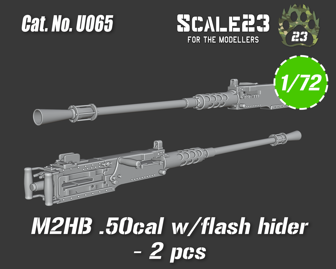 .50 cal M2HB with flash hider - IDF (2pc)