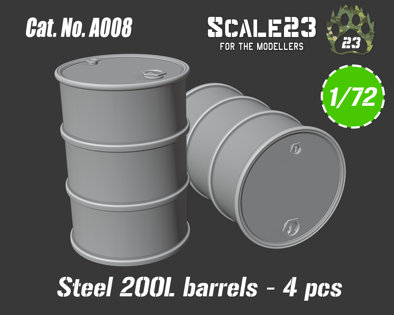 Steel barrel 200l (4pc)