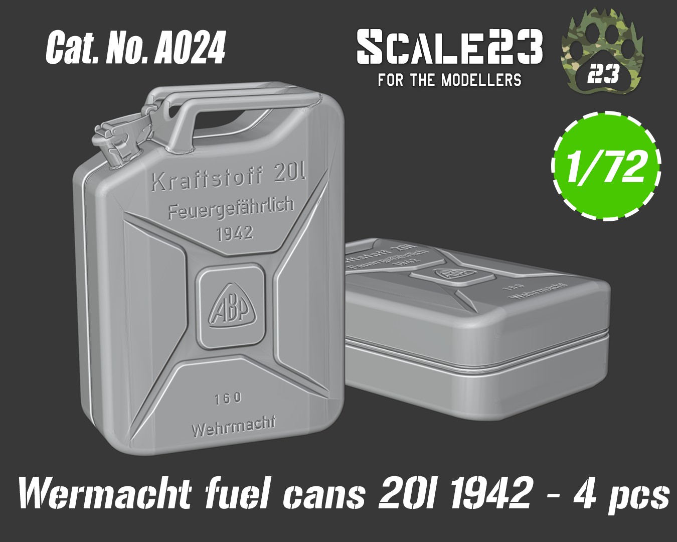 Wehrmacht jerry can 20l 1942 (4pc)