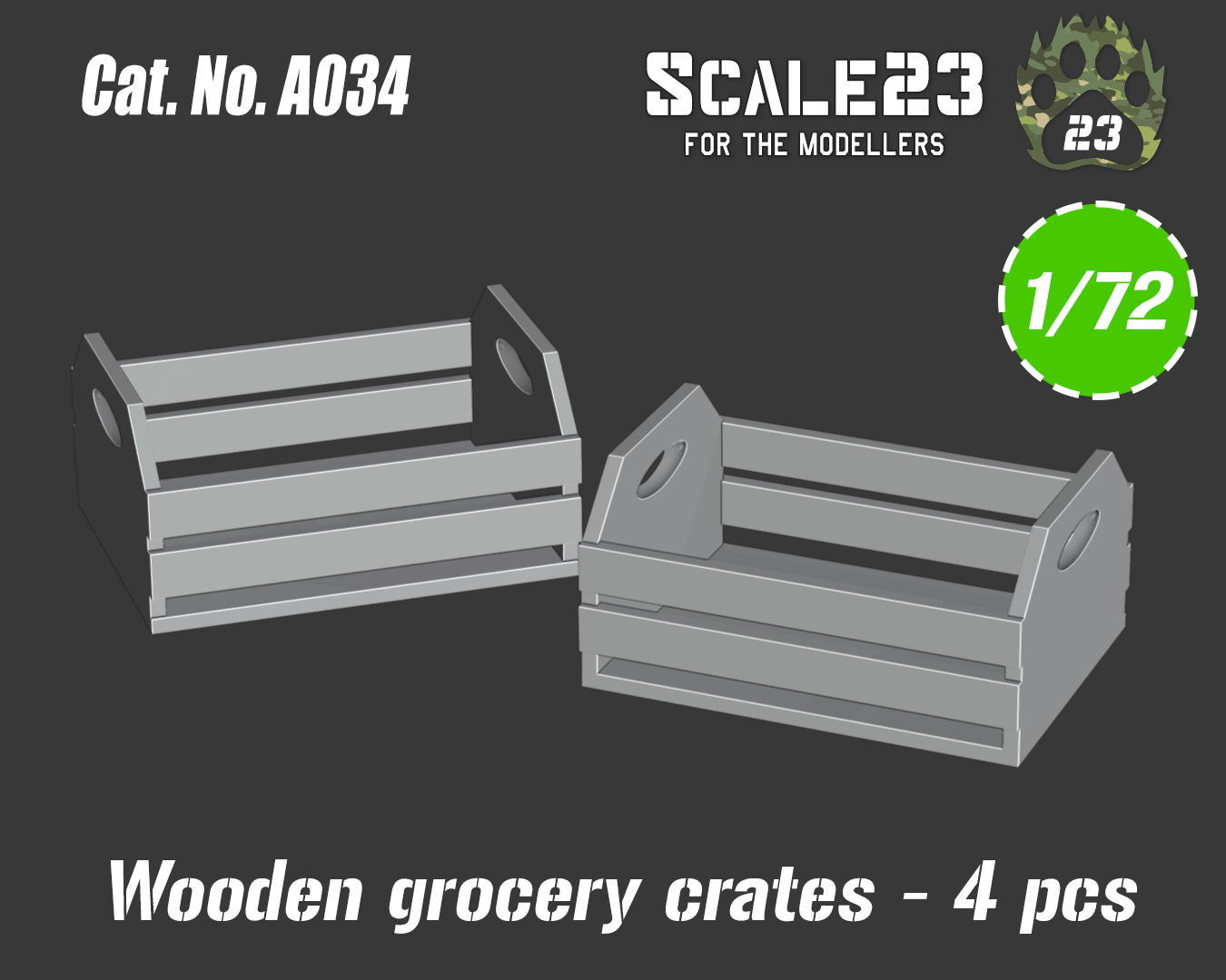 Wooden grocery crate (4pc)