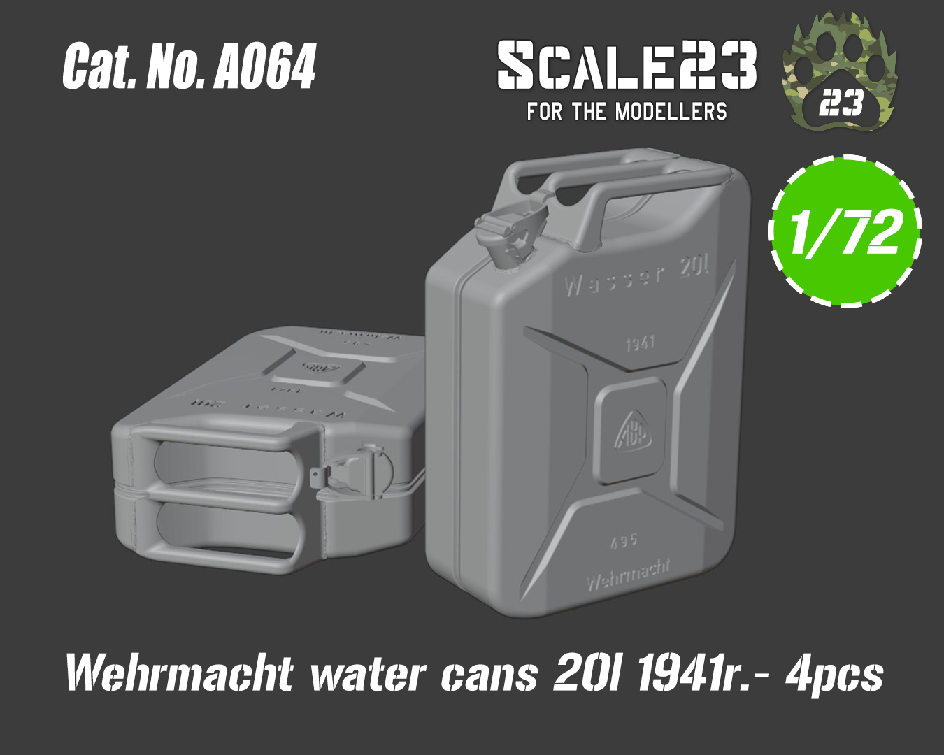 Wehrmacht jerry can 20l - water 1941 (4pc)