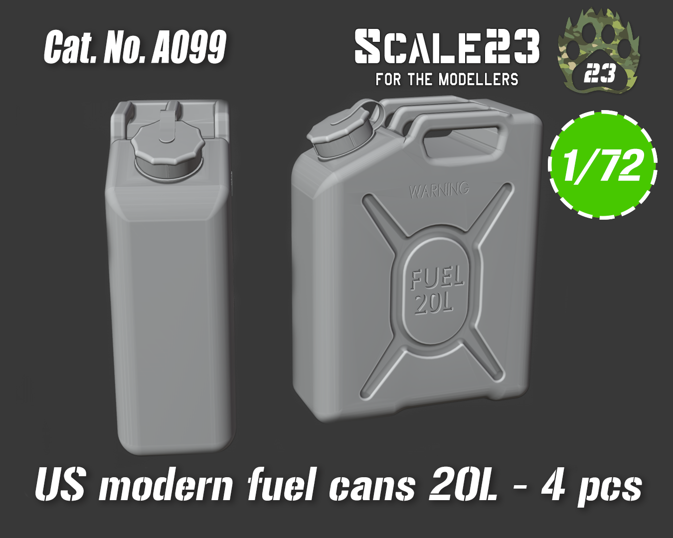 U.S. fuel can 20L - modern (4pc)