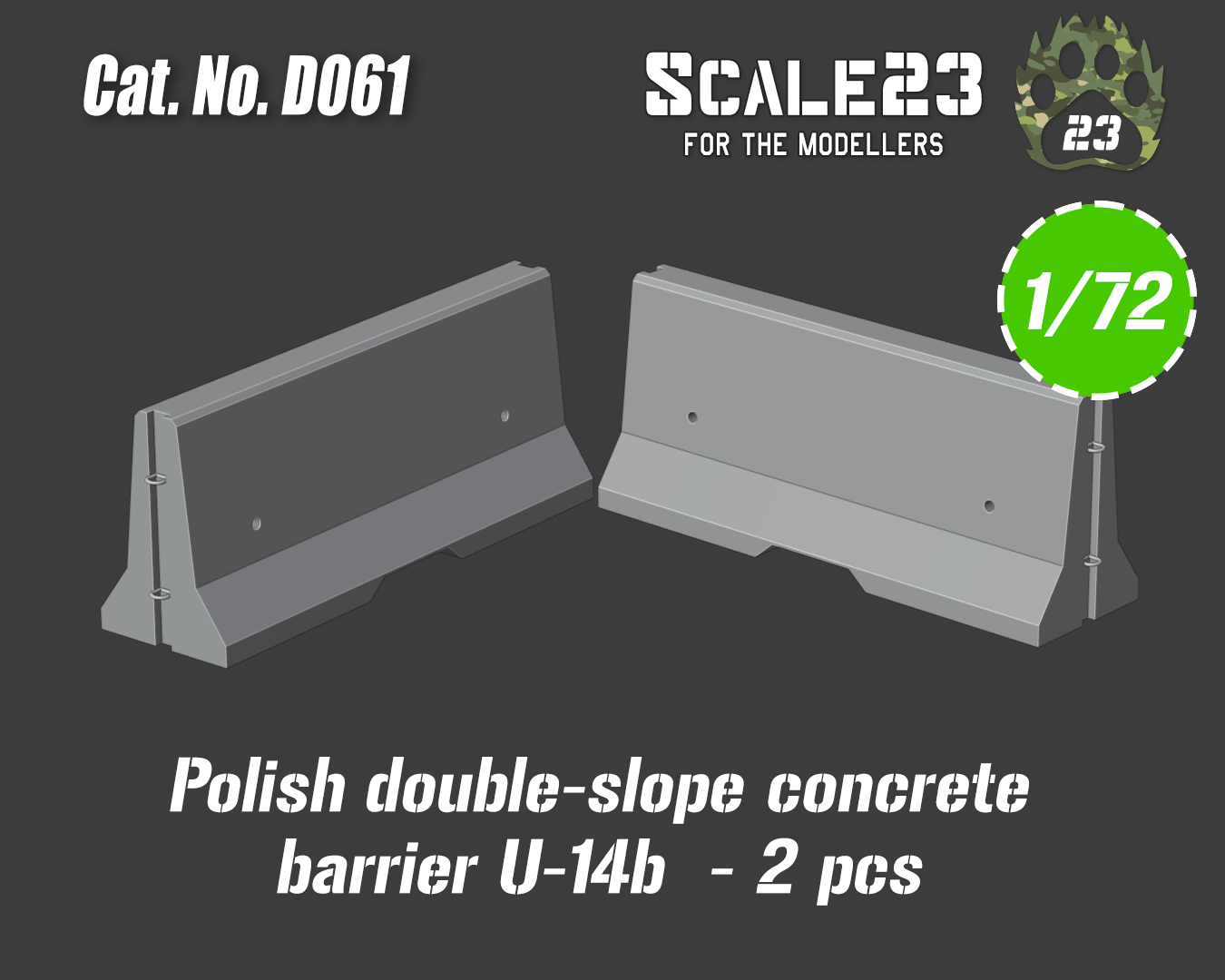 Polish concrete barrier - double-slope (2pc)