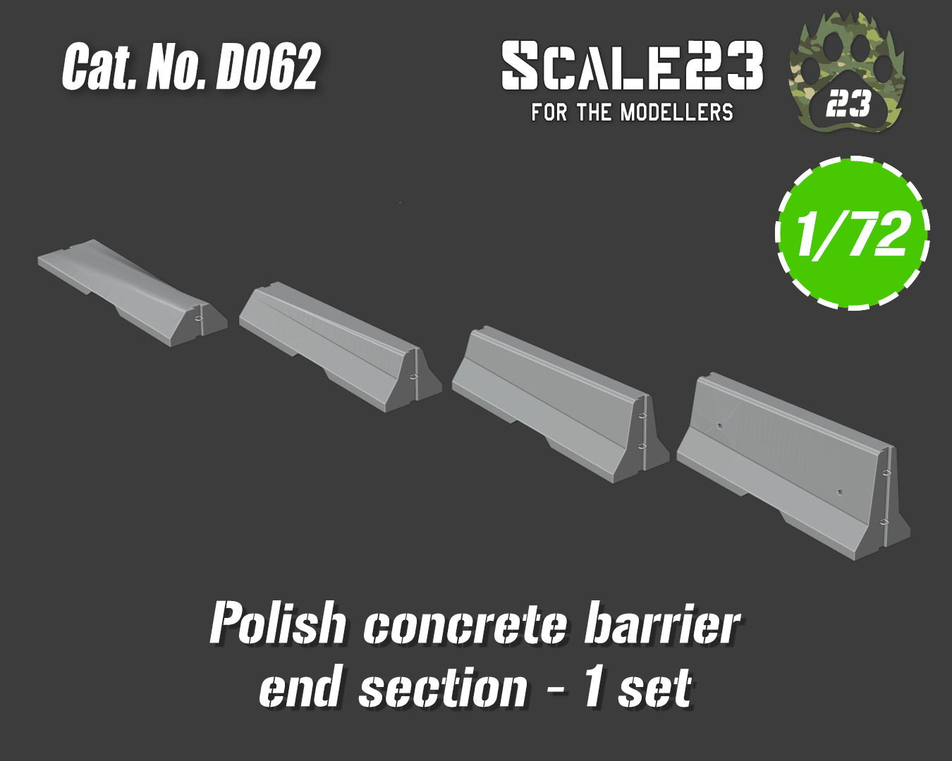 Polish concrete barrier ending section