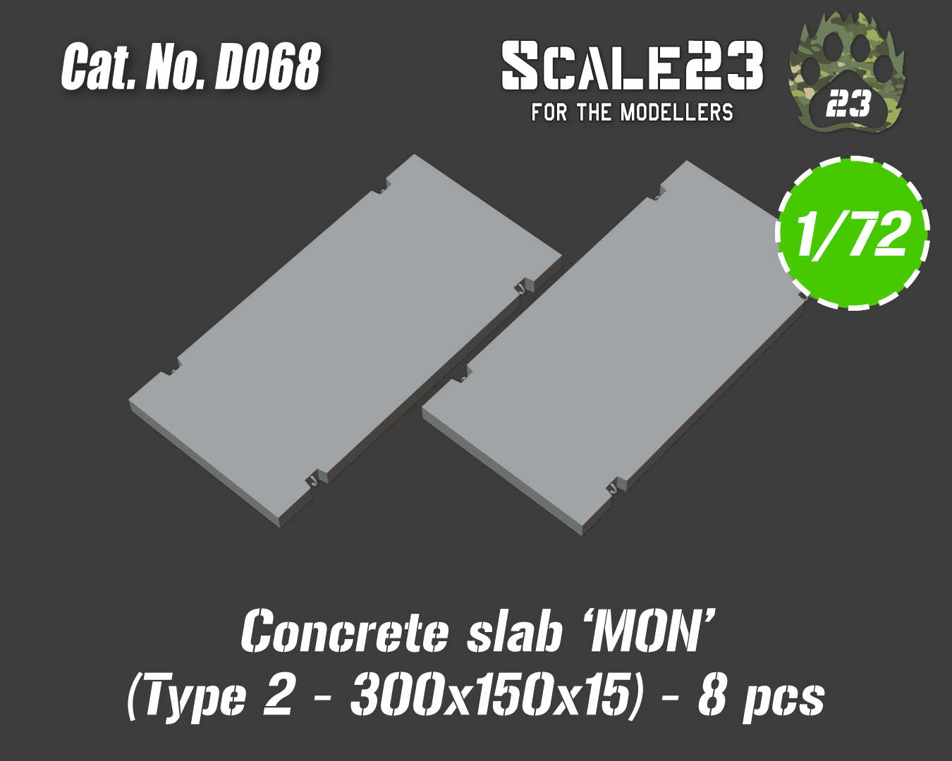 Concrete slab MON 300x150x15 - type 2 (8pc)