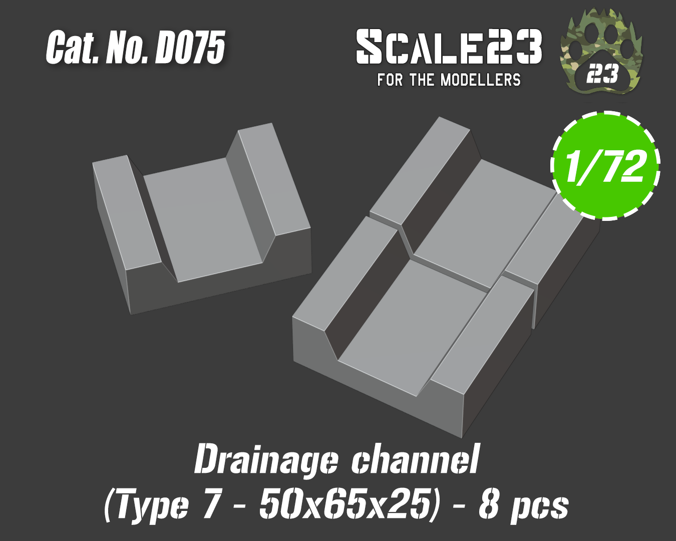 Drainage channel 50x65x25 (8pc)