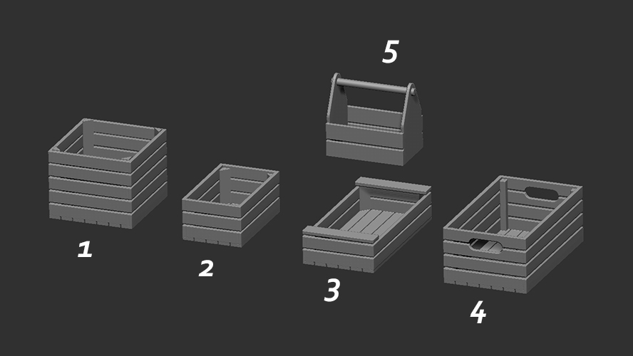 Wooden crates (5x2pc)