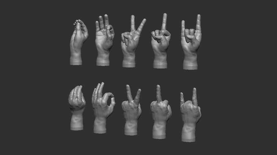Hands - gestures (5x2 pairs) - Click Image to Close